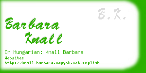 barbara knall business card